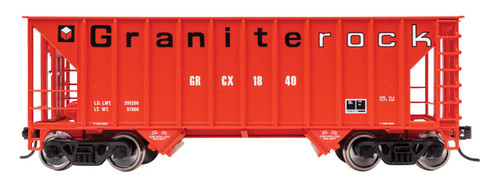 WalthersMainline ~ 34' 100-Ton 2-Bay Hopper ~ Granite Rock #1840 ~ 910-56642