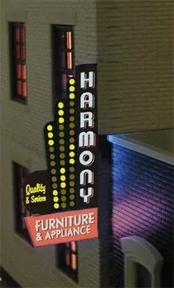 Miller Engineering ~ HO or O ~ Downtown Series #2 ~ Large Animated Sign ~ 67812-R