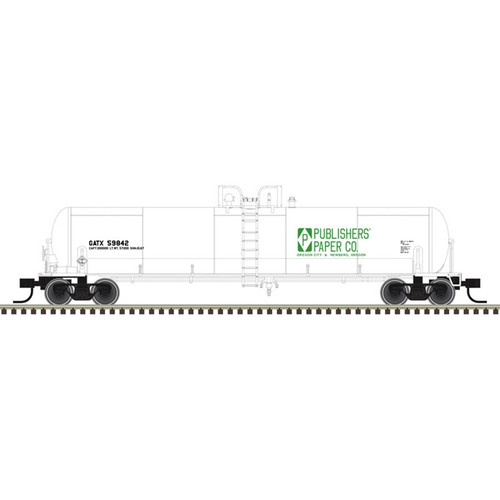 Atlas ~ HO Scale ~ 20,700 Gallon Tank Car ~  Publishers Paper GATX #59843 ~ 20008290