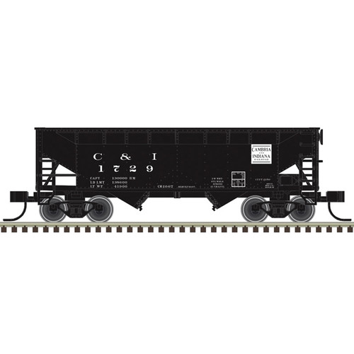 Atlas ~ HO Scale ~ Trainman ~ 2-Bay Offset Side Hopper ~ Cambria & Indiana #1729 ~ 20008492