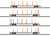 Trix ~ N Scale ~ Type Sgns KLV Flat Car Set ~ AAE/Hector Rail ~ 4 Cars With Log Stakes ~ 18710