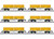 Trix ~ N Scale ~ Type Sgmmns 190 Flat Car Set ~ AAE ~ 6 Cars With Stuttgart 21 Tubs ~ 15075
