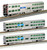 Kato ~ N Scale ~ Gallery Bi-Level Commuter Train ~ 3-Car Set w/Sound Cab Car ~ Chicago Metra ~ 106-8703S
