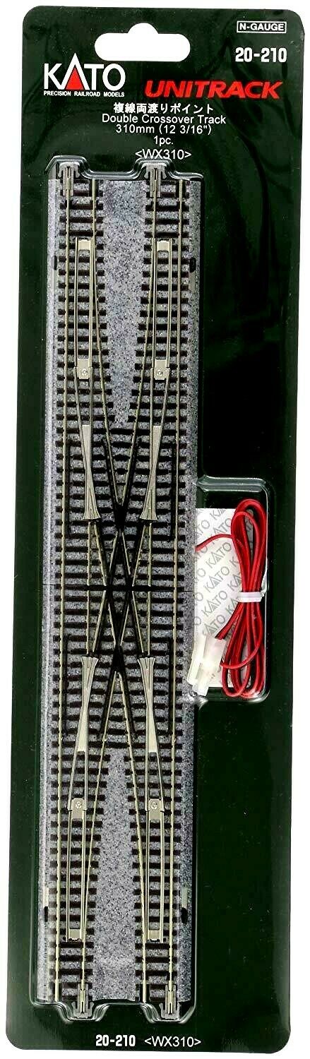 Kato ~ N Scale ~ UniTrack Double Crossover Turnout Switch ~ 310mm