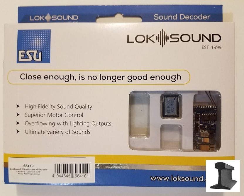 ESU ~ LokSound V5.0 DCC/MM/SX/M4 ~ Blank Decoder ~ 8 Pin ~ With