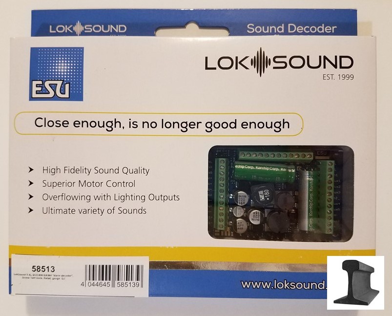 ESU ~ LokSound V5.0 XL ~ G Scale ~ DCC/MM/SX/M4 Sound Decoder