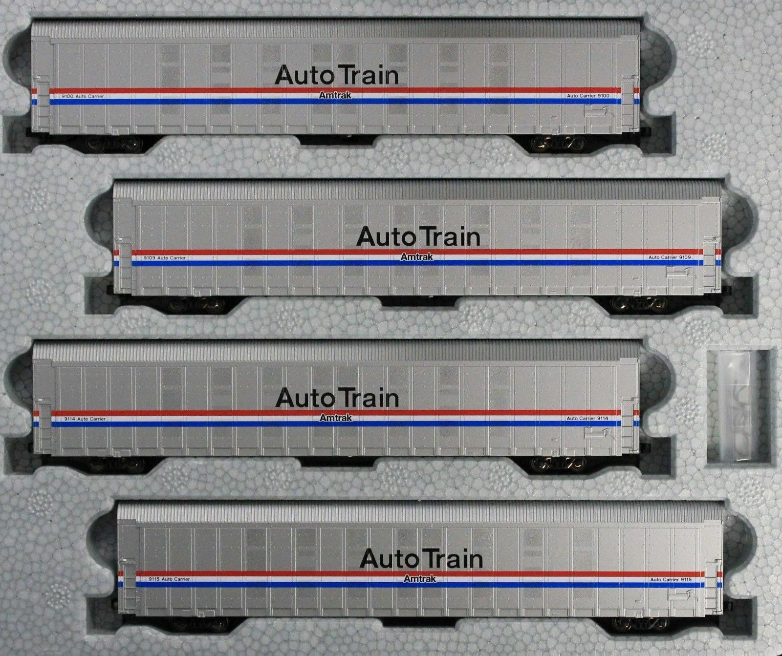 Kato ~ N Scale ~ Amtrak ~ Autorack Auto Train Phase III ~ 4 Car