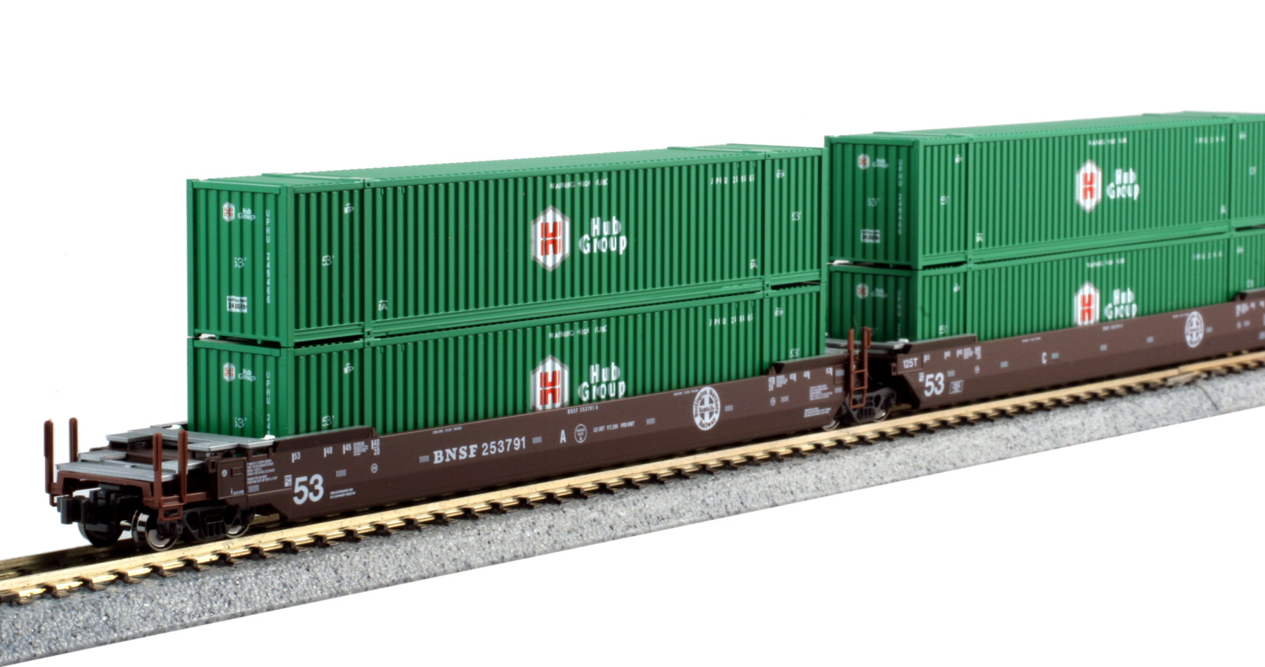 Kato ~ N Scale ~ Gunderson Maxi-IV BNSF 