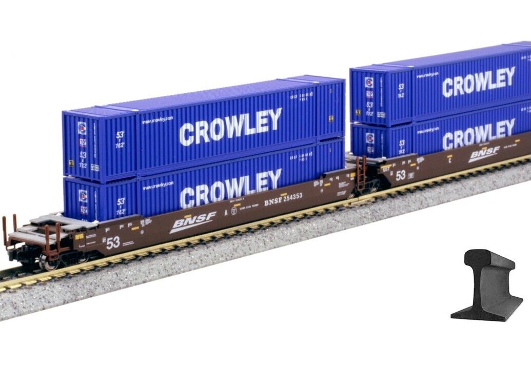 Kato ~ N Scale ~ Gunderson Maxi-IV ~ BNSF Swoosh ~ Well Car Set