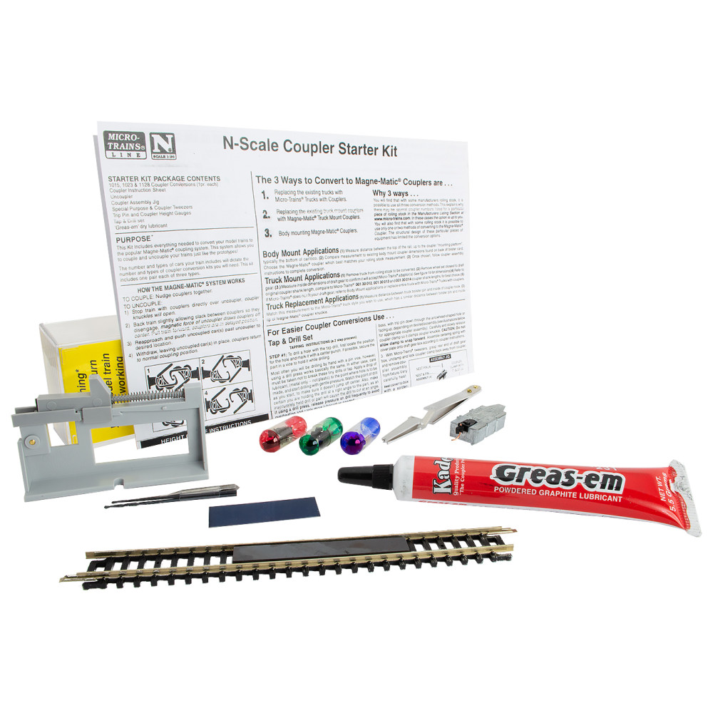 ⭐︎まとめ売り特価Micro trains&preiser フィギュア模型用パーツ Micro Trains ~ N ~ Coupler Starter Kit ~ Includes 1/4oz 6g Greas