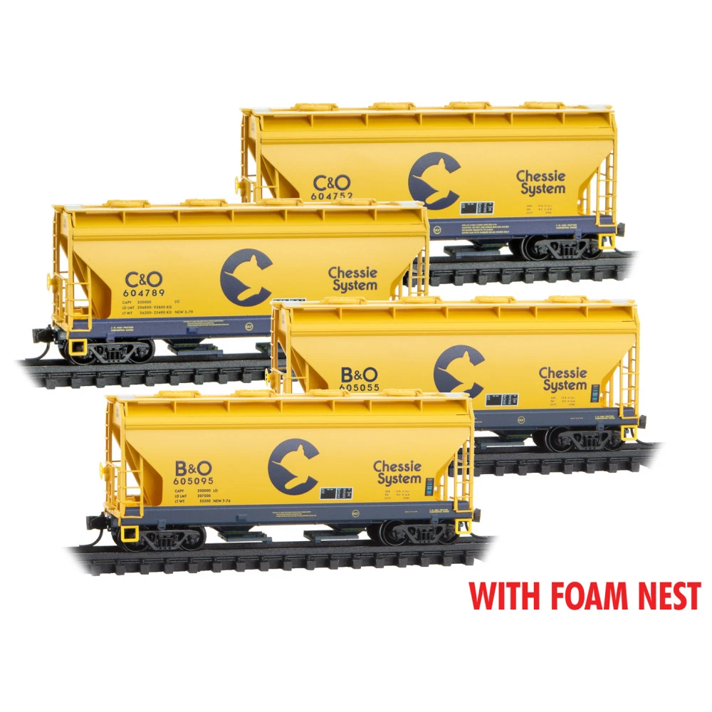 Micro Trains ~ N Scale ~ Chessie System 4-pk RP#213 ~ 100 Ton 2 