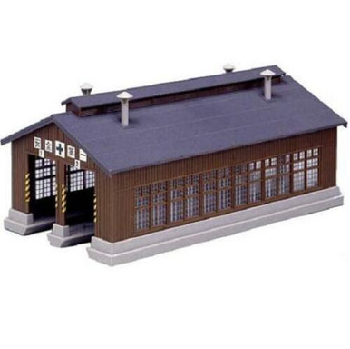Kato ~ N Scale ~ UniTrack 2-Stall Wooden Engine House Kit