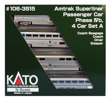 Kato ~ N Scale ~ Amtrak Passenger Car Superliner Phase IVB ~ Set A