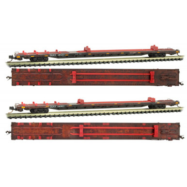 Micro Trains ~ N Scale ~ Redstreak QUAX 89' TOFC Flat Car ~ 2 Pack