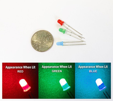 3mm Red, Green & Blue LED Kit · For PSXX & PSXX-AR · 3-Pack