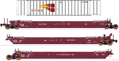 Intermountain ~ HO Scale Maxi IV Intermodal Well Car ~ 3-Unit Set ...