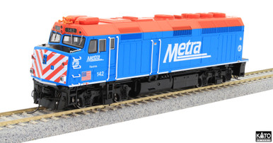 Kato ~ HO Scale ~ EMD F40PH Commuter ~ Chicago Metra #142 ~ DCC