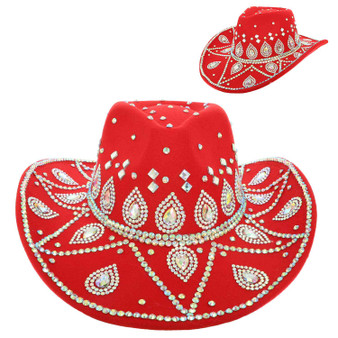 Rodeo Babe Cowgirl Cowboy Hat Red