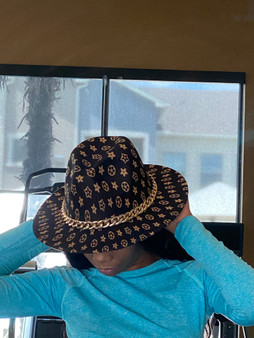 Luxury Chain Fedora Black SM