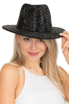 Bling Cowgirl Fedora Black