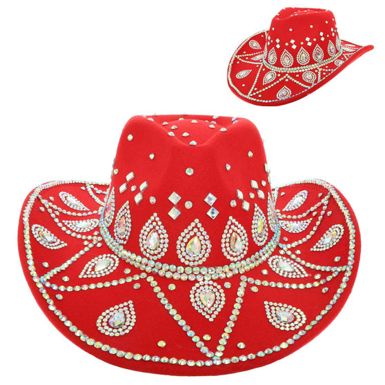 Rodeo Babe Cowgirl Cowboy Hat Red