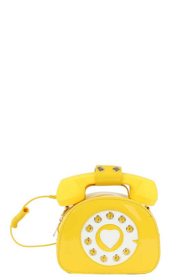 Glossy Telephone Crossbody Yellow