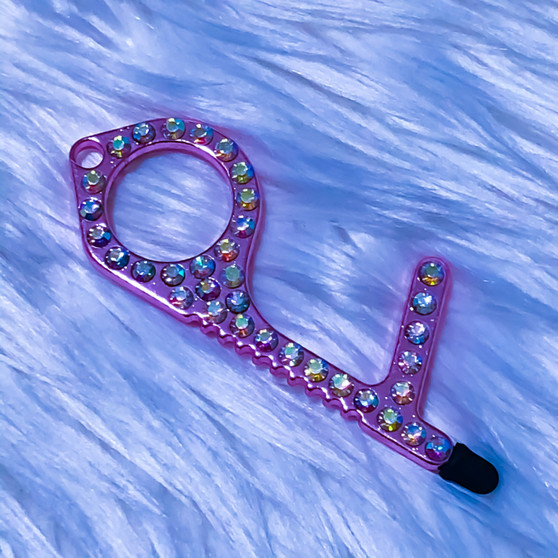 Contactless door opener key chain Pink 2