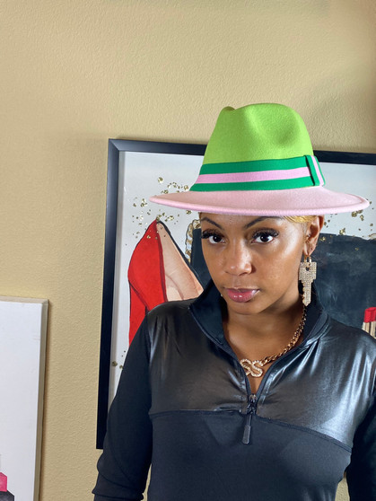 Pink And Green Fedora