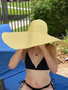 Big Oversized Straw Floppy Sun Hat Light Yellow