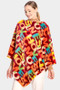 Letter Swag Poncho Burgundy