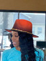 Ombre Chain Fedora Orange