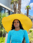 Big Oversized Straw Floppy Sun Hat Yellow