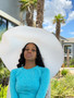 Big Oversized Straw Floppy Sun Hat White
