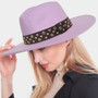 Luxe Band Wide Brim Fedora Lavender