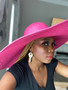 Big Straw Floppy Sun Hat Fuchsia