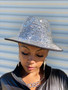 Luxury Bling Fedora Silver