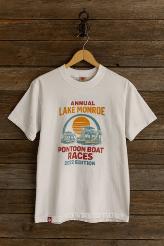 Lake Monroe vintage inspired  graphic tee shirt. 100% cotton jersey. Short sleeve. Unisex