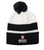 BLACK AND WHITE KNITTED BEANIE WITH POM
