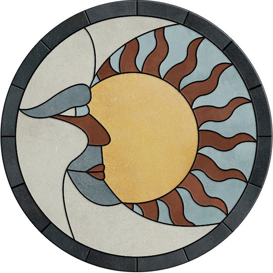 Sun & Moon Porcelain Tile Mosaic Medallion Backsplash Wall Flooring USA MADE (Choose 12", 16", 18", 24", 30" or 36") T4