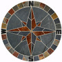Rustic Mariner's Compass Rose Tile Mosaic Medallion Gray & Multicolor Natural Slate