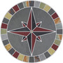 Tile Mosaic Medallion Natural Stone Mariners Compass Rose Gray & Multi Slate