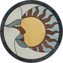 Sun & Moon Porcelain Tile Mosaic Medallion Backsplash Wall Flooring USA MADE (Choose 12", 16", 18", 24", 30" or 36") T4