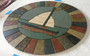 24" Sailboat Mosaic Tile Medallion with Travertine, Slate, Quarry Tile, & Limestone