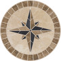 Tile Mosaic Medallion Natural Stone Mariners Compass Rose Travertine & Black Slate