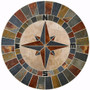 40-inch Natural Slate & Travertine Compass Rose Mosaic Medallion DB