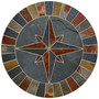 36-inch Natural Slate Compass Rose Mosaic Medallion
