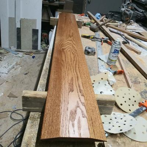 large custom made oak floor threshold transition remodel work