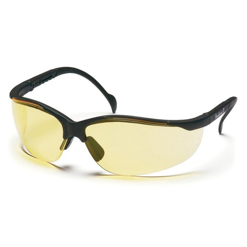 Pyramex® Venture II® SB1830S Scratch-Resistance Safety Glasses, Universal, Black Frame, Amber Lens