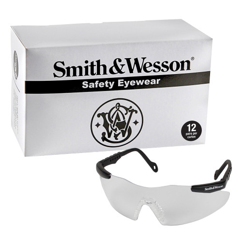 Smith & Wesson® Magnum® 3G 19799 Safety Glasses, Universal, Black Frame, Clear Lens
