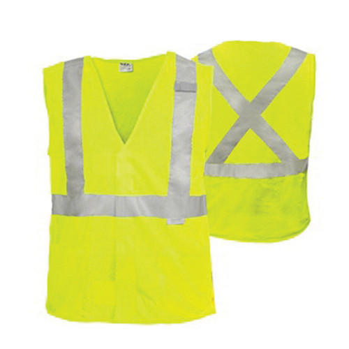 VEA VEA-502-SX ANSI Class 2 5-Point Breakaway High-Visibility Safety Vest, L, Polyester Mesh, Lime - RAF502-SX-LM-LG